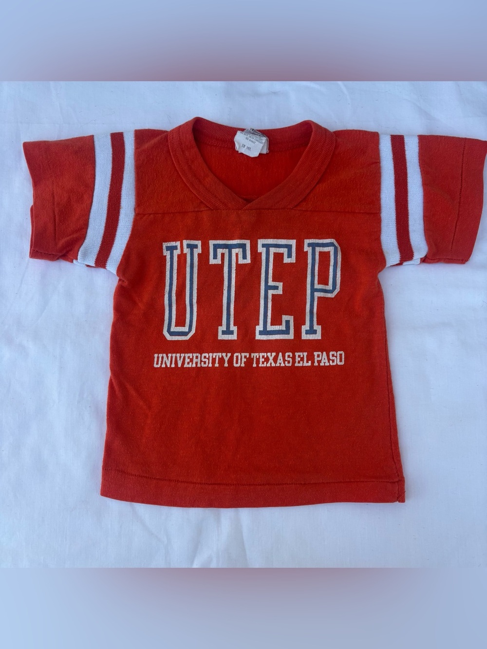 80s Vintage Kids University of Texas El Paso UTEP Tshirt Orange White 18 Months